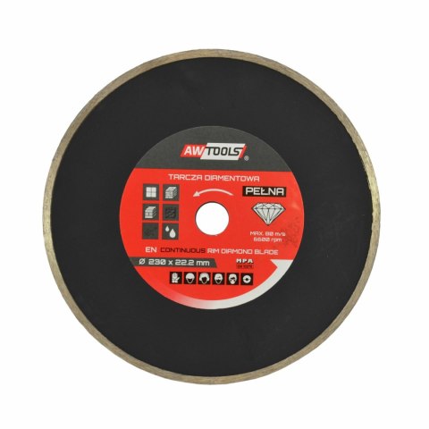AWTOOLS TARCZA DIAMENTOWA 250x25,4-22,2 / PEŁNA AWTOOLS TARCZA DIAMENTOWA 250x25,4-22,2 / PEŁNA
