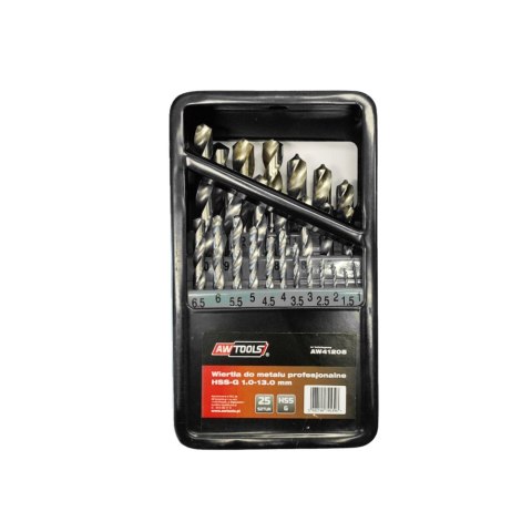 AWTOOLS WIERTŁA DO METALU HSS-G KOMPLET 25elem. /1,0-13,0mm/ AWTOOLS WIERTŁA DO METALU HSS-G KOMPLET 25elem. /1,0-13,0mm/