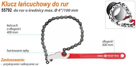 VOREL KLUCZ ŁAŃCUCHOWY 300mm 55792 VOREL KLUCZ ŁAŃCUCHOWY 300mm 55792