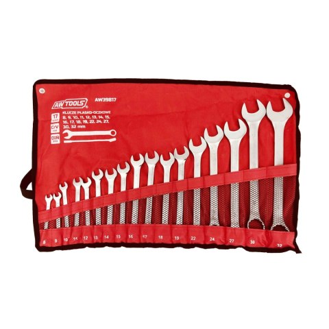 AWTOOLS KLUCZ KOMPLET PŁASKO-OCZKOWE 17szt. /8mm-32mm AWTOOLS KLUCZ KOMPLET PŁASKO-OCZKOWE 17szt. /8mm-32mm