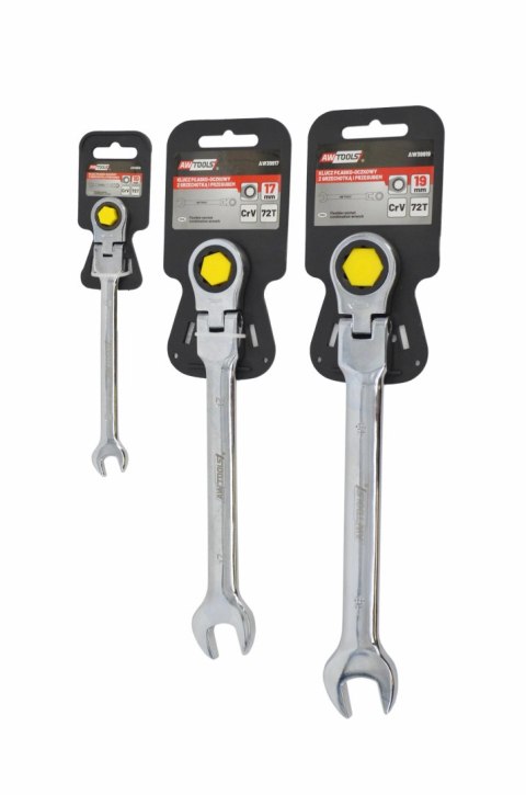AWTOOLS KLUCZ PŁASKO-OCZKOWY Z GRZECHOTKĄ PRZEGUBOWY 17mm AWTOOLS KLUCZ PŁASKO-OCZKOWY Z GRZECHOTKĄ PRZEGUBOWY 17mm
