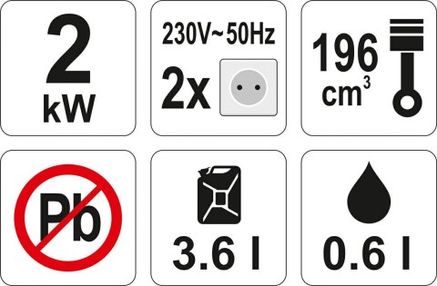YATO GENERATOR PRĄDOTWÓRCZY 2,2KW AVR YATO GENERATOR PRĄDOTWÓRCZY 2,2KW AVR