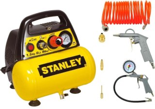 STANLEY KOMPRESOR BEZOLEJOWY 6L + ZESTAW PNEUMATYCZNY