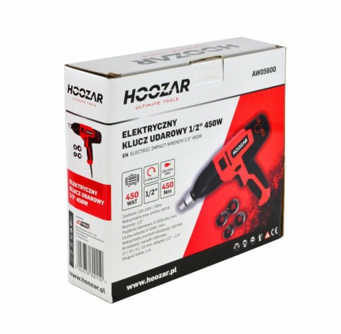 HOOZAR KLUCZ ELEKTRYCZNY UDAROWY 450W 1/2" 450Nm HOOZAR KLUCZ ELEKTRYCZNY UDAROWY 450W 1/2" 450Nm