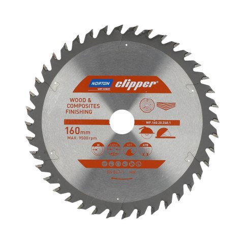 NORTON PIŁA TARCZOWA 160mm x 20mm x 40z DREWNO I KOMPOZYTY ATB (2,6 / 1,6) NORTON PIŁA TARCZOWA 160mm x 20mm x 40z DREWNO I KOMPOZYTY ATB (2,6 / 1,6)