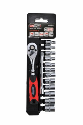 AWTOOLS ZESTAW KLUCZY 1/4" 14 elem. BLACK LINE