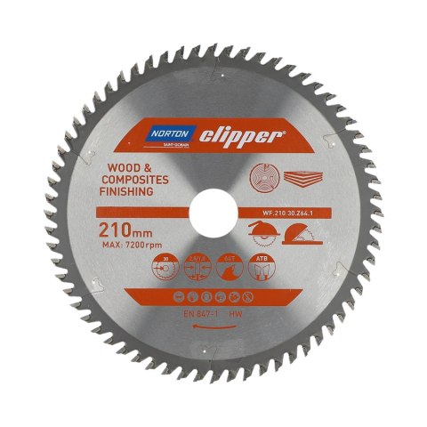 NORTON PIŁA TARCZOWA 210mm x 30mm x 64z DREWNO I KOMPOZYTY ATB (2,8 / 1,8) NORTON PIŁA TARCZOWA 210mm x 30mm x 64z DREWNO I KOMPOZYTY ATB (2,8 / 1,8)