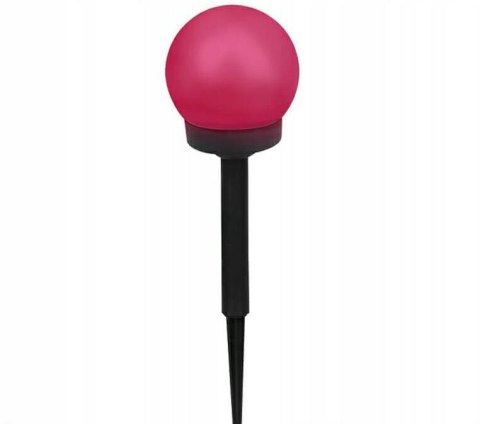 VOLTENO LAMPKA SOLARNA PLASTIK KULA 10cm CZERWONA
