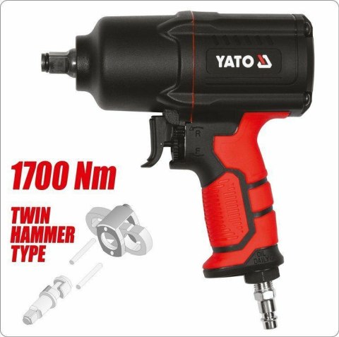 YATO KLUCZ UDAROWY PNEUMATYCZNY 1700Nm 1/2" 09544 YATO KLUCZ UDAROWY PNEUMATYCZNY 1700Nm 1/2" 09544