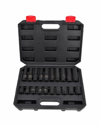 AWTOOLS ZESTAW NASADEK UDAROWYCH KRÓTKICH I DŁUGICH 1/2" 20cz. BLACK LINE