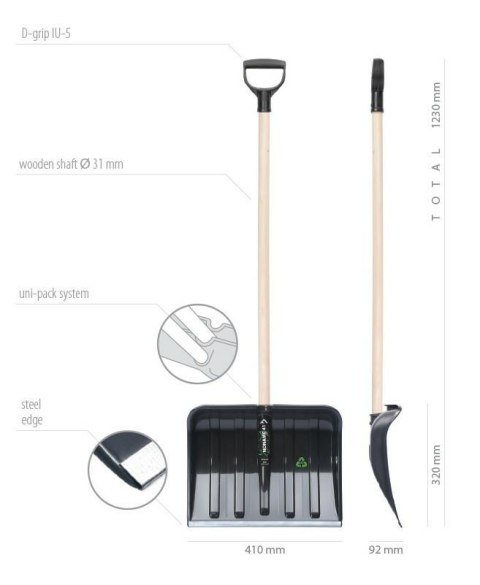 PROSPERPLAST ŁOPATA DO ŚNIEGU 41 ECO CZARNA PROSPERPLAST ŁOPATA DO ŚNIEGU 41 ECO CZARNA