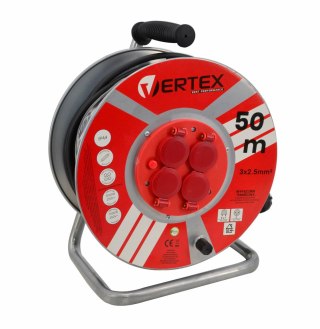 VERTEX.PRZEDŁUŻACZ NA METELOWYM BĘBNIE 50m 3x2,5mm