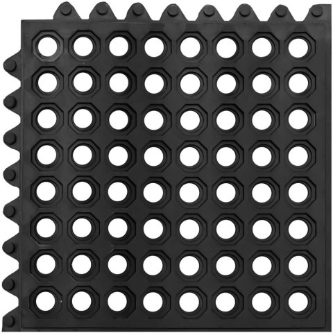 Mata wycieraczka gumowa antypoślizgowa ażurowa 92 x 92 x 1 cm czarna Mata wycieraczka gumowa antypoślizgowa ażurowa 92 x 92 x 1 cm czarna