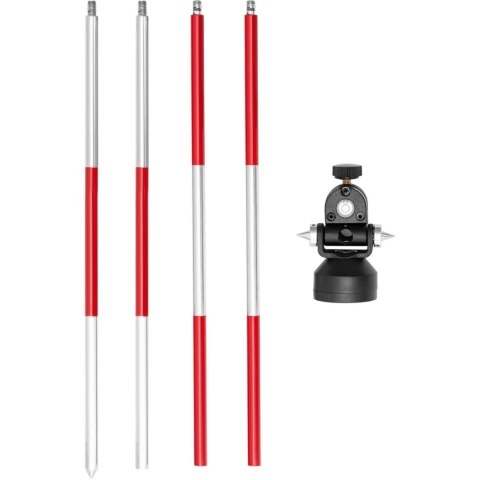 Mini pryzmat lustro dalmiercze geodezyjne z tyczką srebrna powłoka śr. 3,5 cm 1,26 m Mini pryzmat lustro dalmiercze geodezyjne z tyczką srebrna powłoka śr. 3,5 cm 1,26 m