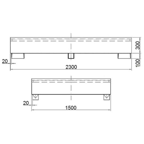 Wanna wychwytowa do zbiornika IBC paletopojemnika MAUZER 2 x 1000L Wanna wychwytowa do zbiornika IBC paletopojemnika MAUZER 2 x 1000L