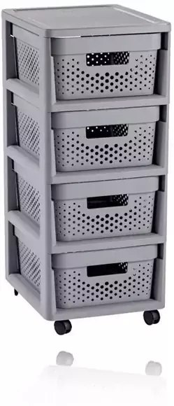 CURVER REGAŁ INFINITY NA KÓŁKACH 4x11L AŻUROWY JASNO SZARY CURVER REGAŁ INFINITY NA KÓŁKACH 4x11L AŻUROWY JASNO SZARY