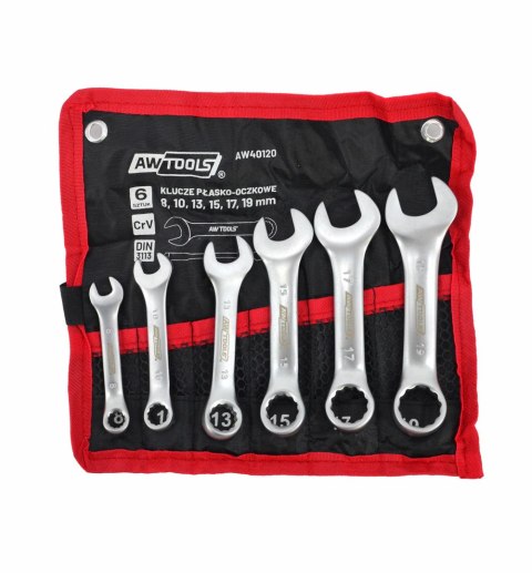 AWTOOLS KLUCZ PŁASKO-OCZKOWY KRÓTKI KPL. 6szt. /8mm-19mm/ (8,10,13,15,17,19mm) AWTOOLS KLUCZ PŁASKO-OCZKOWY KRÓTKI KPL. 6szt. /8mm-19mm/ (8,10,13,15,17,19mm)
