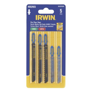 IRWIN BRZESZCZOT HCS/HSS DO WYRZYNARKI / TYP T kpl. 5szt. METAL i drewna, w blistrze