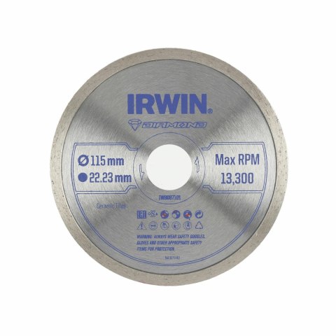 IRWIN TARCZA DIAMENTOWA 115mm x 22,23mm / PEŁNA do płytek podłogowych i ściennych IRWIN TARCZA DIAMENTOWA 115mm x 22,23mm / PEŁNA do płytek podłogowych i ściennych