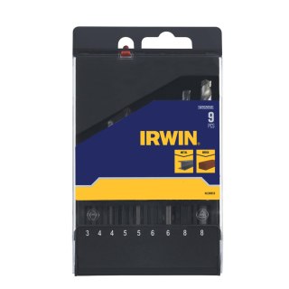 IRWIN WIERŁO DO BETONU / METALU HSS kpl. 9szt. 3, 4(x2), 5(x2), 6(x2) i 8(x2)mm w kasecie