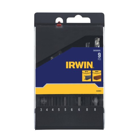 IRWIN WIERŁO DO BETONU / METALU HSS kpl. 9szt. 3, 4(x2), 5(x2), 6(x2) i 8(x2)mm w kasecie IRWIN WIERŁO DO BETONU / METALU HSS kpl. 9szt. 3, 4(x2), 5(x2), 6(x2) i 8(x2)mm w kasecie