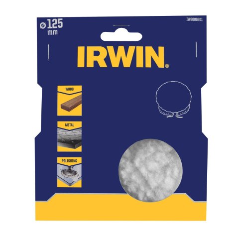 IRWIN WŁÓKNINA POLERSKA WEŁNIANA 125mm, do metalu i drewna IRWIN WŁÓKNINA POLERSKA WEŁNIANA 125mm, do metalu i drewna