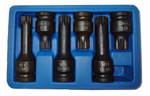 SILVER ZESTAW KLUCZY SPLINE 6el. M14-M18 SILVER ZESTAW KLUCZY SPLINE 6el. M14-M18