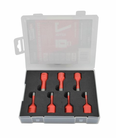AWTOOLS ZESTAW KORON DO GRESU kpl.7szt. (2x6mm, 8, 10,12,14mm) W KUFRZE DO PRACY NA SUCHO Z WOSKIEM AWTOOLS ZESTAW KORON DO GRESU kpl.7szt. (2x6mm, 8, 10,12,14mm) W KUFRZE DO PRACY NA SUCHO Z WOSKIEM