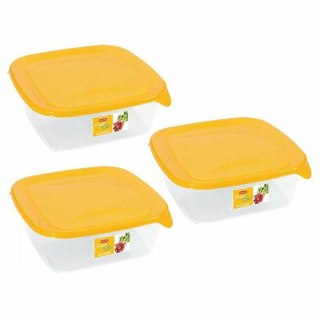 CURVER ZESTAW POJEMNIKÓW KWADRATOWYCH 
FRESH&GO 3X0,8L /ŻÓŁTY/ 
TRANSPARENTNY