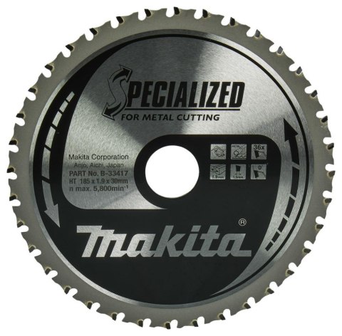 MAKITA PIŁA TARCZOWA 185x30x36z SPECJALIZED METAL MAKITA PIŁA TARCZOWA 185x30x36z SPECJALIZED METAL