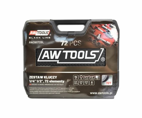 AWTOOLS ZESTAW KLUCZY 72el 1/2" / 1/4" BLACK LINE AWTOOLS ZESTAW KLUCZY 72el 1/2" / 1/4" BLACK LINE