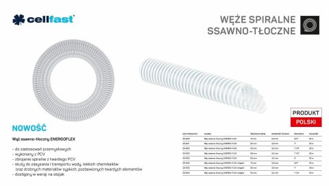 CELLFAST WĄŻ SSAWNO-TŁOCZNY DO POMP 38mm x 25mb BEZBARWNY ENERGO-FLEX CELLFAST WĄŻ SSAWNO-TŁOCZNY DO POMP 38mm x 25mb BEZBARWNY ENERGO-FLEX
