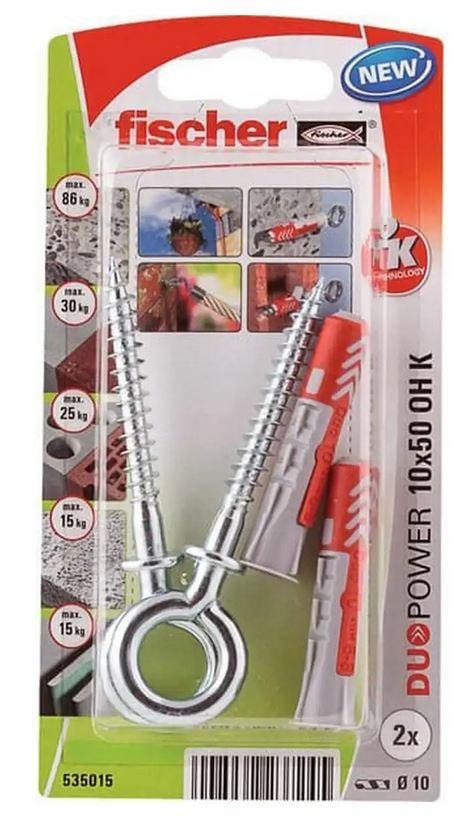 FISCHER KOŁEK DUOPOWER 10x50 Z HAKIEM OCZKOWYM /2szt. FISCHER KOŁEK DUOPOWER 10x50 Z HAKIEM OCZKOWYM /2szt.