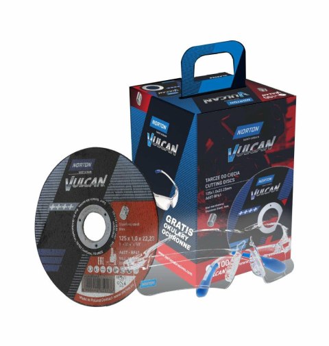 NORTON TARCZA.VULCAN 125 x 1,0 /100szt. INOX+OKULARY GRATIS NORTON TARCZA.VULCAN 125 x 1,0 /100szt. INOX+OKULARY GRATIS