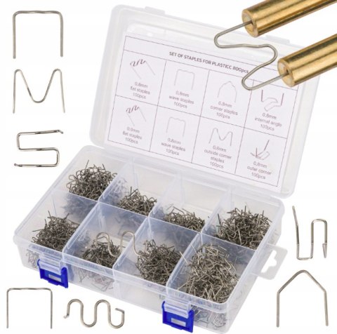 ZSZYWKI DO ZGRZEWAREK PLASTIKU 800szt. MIX SILVER ZSZYWKI DO ZGRZEWAREK PLASTIKU 800szt. MIX SILVER