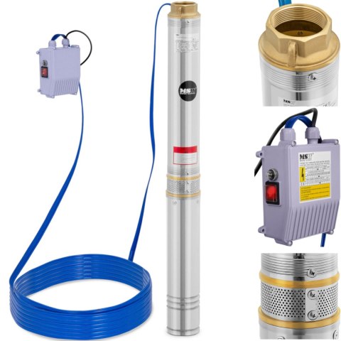 Pompa głębinowa do studni głębinowej STAL 1500 W 10800 l/h do 54 m Pompa głębinowa do studni głębinowej STAL 1500 W 10800 l/h do 54 m
