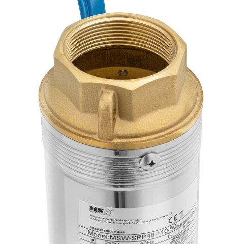 Pompa głębinowa do studni głębinowej STAL 1500 W 10800 l/h do 54 m Pompa głębinowa do studni głębinowej STAL 1500 W 10800 l/h do 54 m