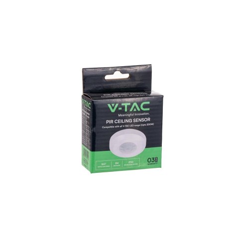 Czujnik Ruchu 360st Sufitowy fi76 Biały V-TAC VT-8091 Czujnik Ruchu 360st Sufitowy fi76 Biały V-TAC VT-8091