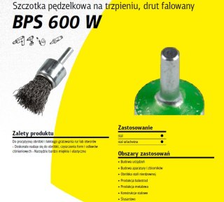 K.SZCZOTKA PĘDZELKOWA 30mm BPS600W DRUT FALISTY NIERDZEWNY