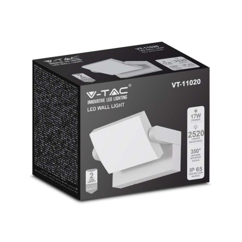 Projektor Oprawa Elewacyjna V-TAC 17W LED Biała IP65 VT-11020 4000K 2520lm