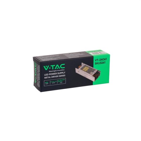 Zasilacz LED V-TAC 60W 24V 2.5A IP20 Modułowy Filtr EMI VT-24061 Zasilacz LED V-TAC 60W 24V 2.5A IP20 Modułowy Filtr EMI VT-24061
