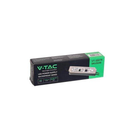 Zasilacz LED V-TAC 75W 12V 6.25A IP67 Hermetyczny Filtr EMI VT-22075 Zasilacz LED V-TAC 75W 12V 6.25A IP67 Hermetyczny Filtr EMI VT-22075