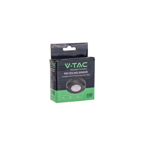 Czujnik Ruchu 360st Sufitowy fi76 Czarny V-TAC VT-8091