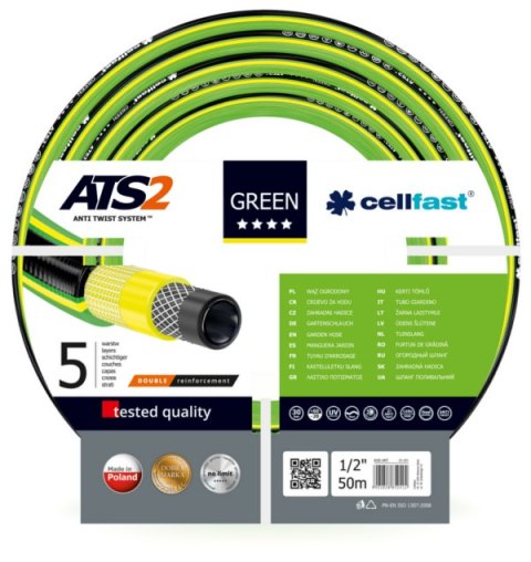CELLFAST WĄŻ OGRODOWY GREEN ATS 1/2" 50m * CELLFAST CELLFAST WĄŻ OGRODOWY GREEN ATS 1/2" 50m * CELLFAST