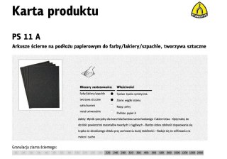 KLINGSPOR ARKUSZE ŚCIERNE NA PODŁOŻU PAPIEROWYM 230mm x 280mm PS11A NA MOKRO gr.2000 /50szt. KLINGSPOR