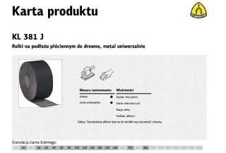 KLINGSPOR ROLKA NA PODŁOŻU PŁÓCIENNYM KL381J 150mm gr. 80 (50mb) KLINGSPOR