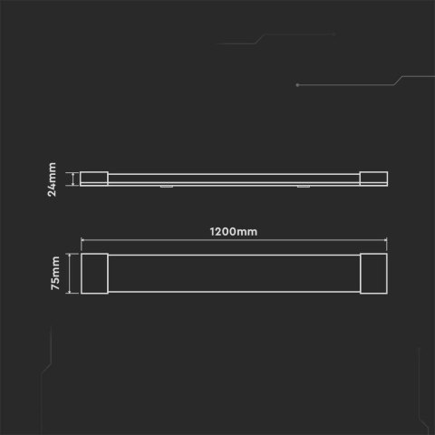 Oprawa V-TAC 40W LED Liniowa Natynkowa 120CM VT-8340 4000K 4800lm 3 Lata Gwarancji