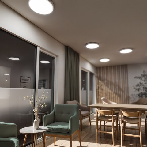Plafon Natynkowy LED 40cm okrągły BB03 40W 4000K z czujnikiem biały PIR