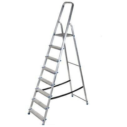 AWTOOLS DRABINA ALUMINIOWA 150kg 8 STOPNI WOLNOSTOJĄCA AWTOOLS