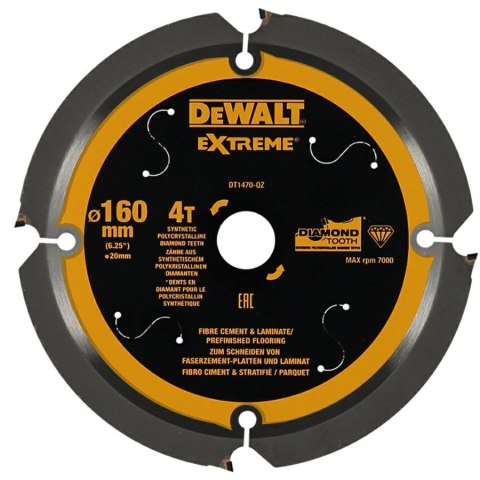 DEWALT PIŁA TARCZ.160x20mmx4z Fibre Cement DEWALT DEWALT PIŁA TARCZ.160x20mmx4z Fibre Cement DEWALT